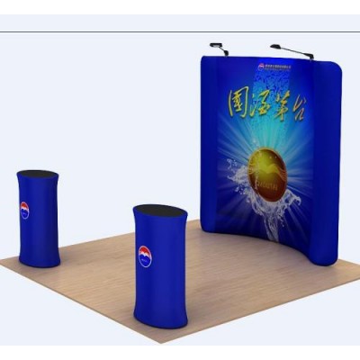 8 Foot 10 foot Flat Elements horizontal curved helium trade show display